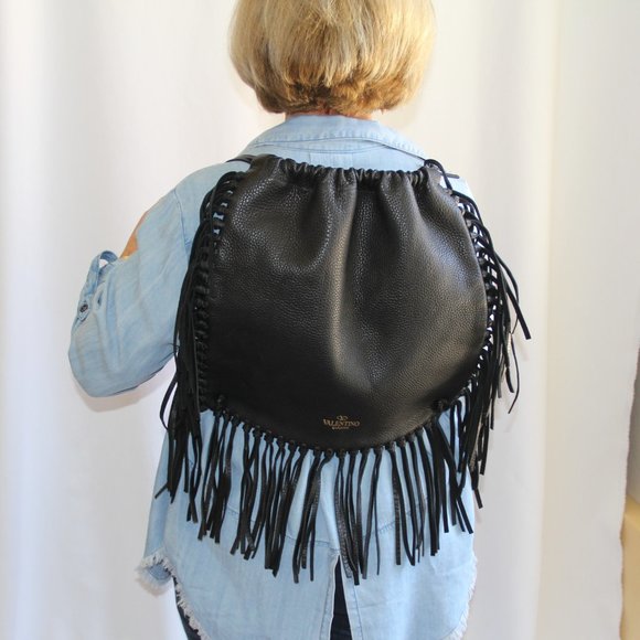 Valentino Garavani C-Rockee Fringed Leather Backpack main image 13